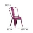 thumbnail image 3 of Flash Furniture 5-Piece Commercial Grade 31.5" Square Metal Dining Table and Chairs Set, Purple, 3 of 7