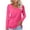 Hot Pink, variant on fatyb Womens T Shirts Long Sleeve V Neck Tee Solid Color Loose Casual Fall Winter Basic Layer Tops for Women