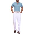thumbnail image 2 of INSPIRE CHIC Men's Knitted Polo Shirt Ribbed Hem Short Sleeve Textured Shirts M Light Blue, 2 of 5
