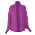 thumbnail image 5 of Ikevan Women Long Sleeve Knit Winter Cardigan Sweater Solid Color Coat Hot Pink 4(One size), 5 of 6