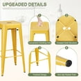 thumbnail image 4 of VINEEGO 30 Inches Metal Bar Stools for Counter Height Indoor-Outdoor Modern Stackable Industrial Stools Set of 4 (Yellow), 4 of 7