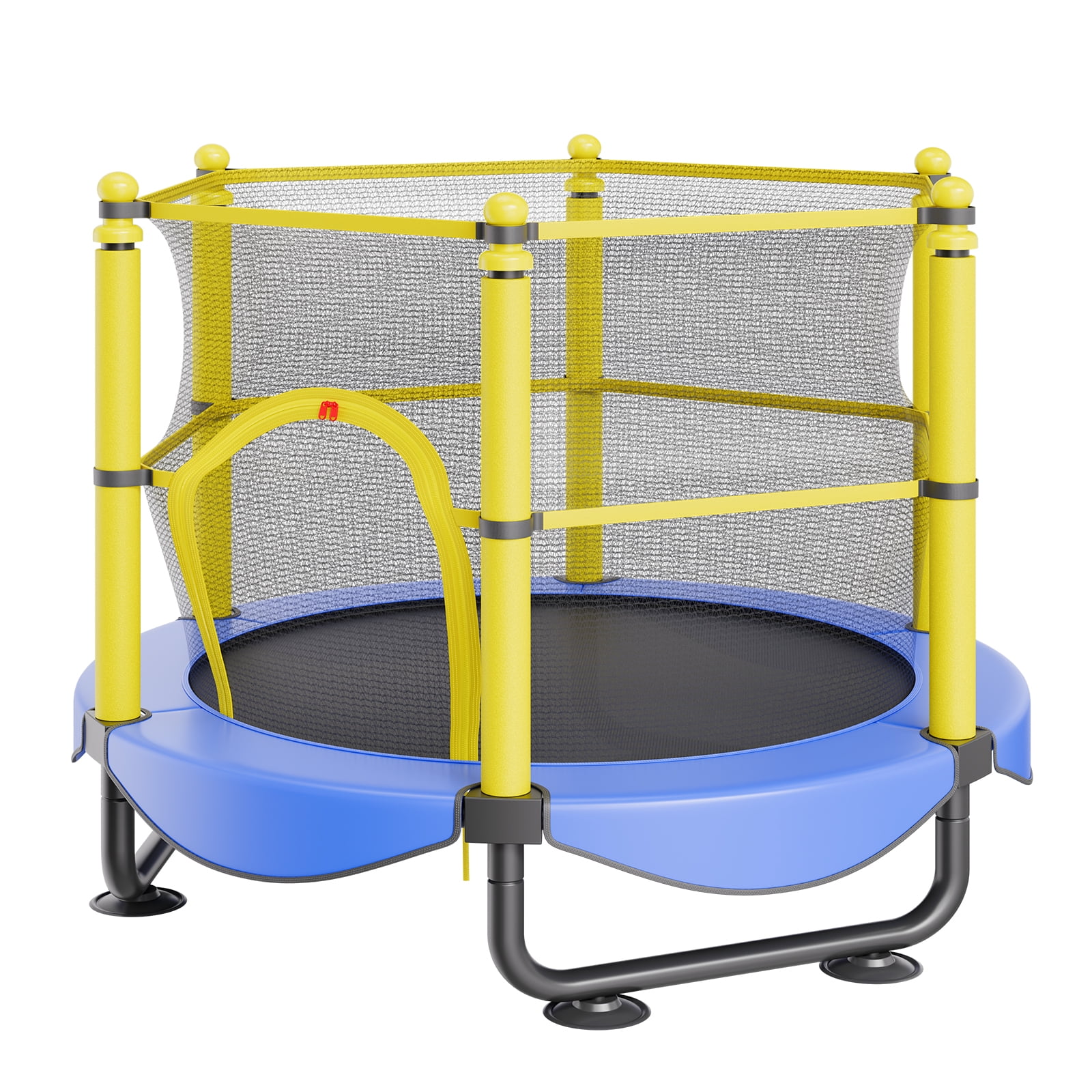 BENTISM Trampoline for Kid's with Enclosure Net and Balls, Blue, 46.46" x 60.00" x 60.00"
