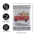 thumbnail image 2 of Evergreen Welcome Red Truck Floral with Buffalo Plaid Garden Burlap Flag, 2 of 9