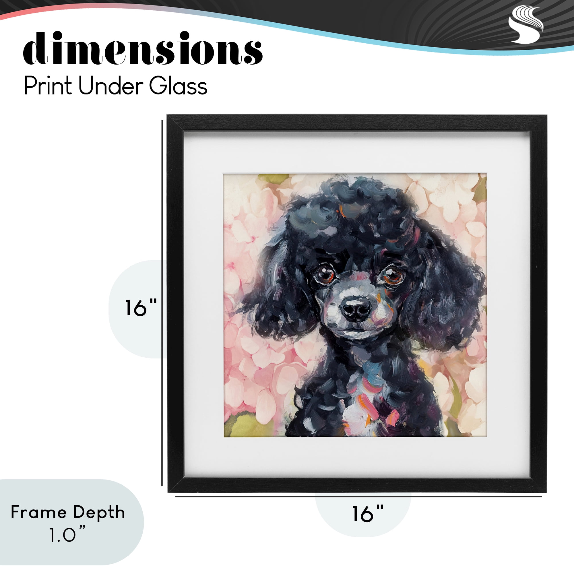 Stupell Industries Little Black Poodle Black Framed Print Under Glass, design by Tina LeCour