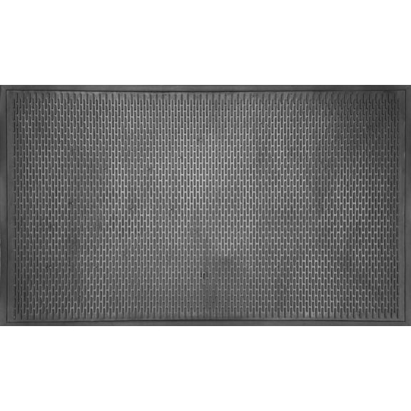 Imports Decor Inc 35.5" Black Rubber Scrapper Diamond Design Decorative Doormat