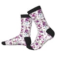 thumbnail image 2 of Rocae Violets Flowers for Adult Socks Casual Athletic Stretchy Loose Socks for Women Men Non-Slip Middle Tube Socks, 2 of 7