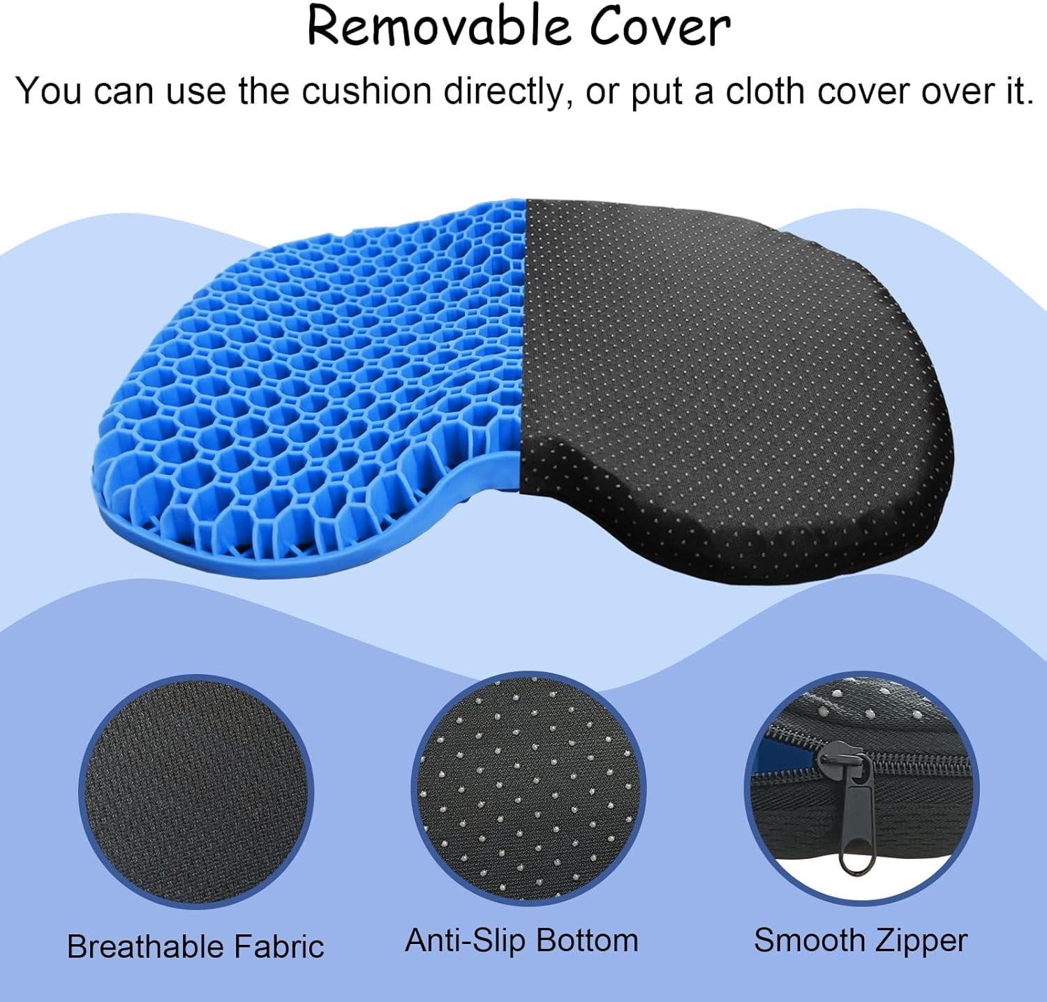 Anti-Slip Kayak Seat Cushion - Waterproof Thicken Gel Boat Kayak Canoe Rowing Stadium Pad for Sit in Kayak Chair Kayak Accessories Equipment Gear for Fishing Kayak