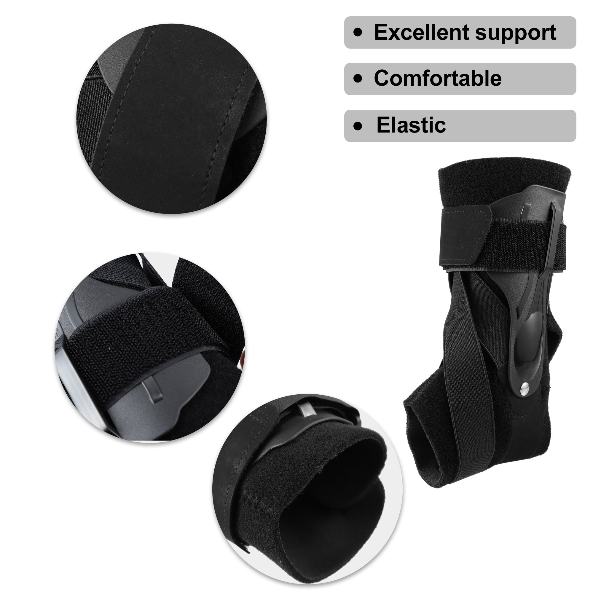 Unique Bargains Ankle Support Brace Elastic Compression Sleeve Sport Relieve Pain Foot Stabilizer Black M Size