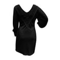 thumbnail image 7 of Tnhcen Women Dresses Ladies's Solid Lace DressV-Neck Backless Long-Sleeved Mini Dress Party Elegant Dress Black, 7 of 7