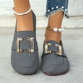 thumbnail image 5 of Wensltd Fall Flats for Women Casual Solid Color Retro Round Toe Comfort With Metal Buckle Daily Spring Shoes, 5 of 9