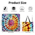 thumbnail image 2 of Colorful Tie Dye Vortex Picnic Blanket Waterproof Outdoor Beach Blanket Hand-held Pad Suitable for Travel, Camping, Beach, Family Gatherings, 2 of 7