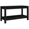 thumbnail image 2 of vidaXL Patio Bench Outdoor Bench with Storage Shelf Black Solid Wood Pine, 2 of 17