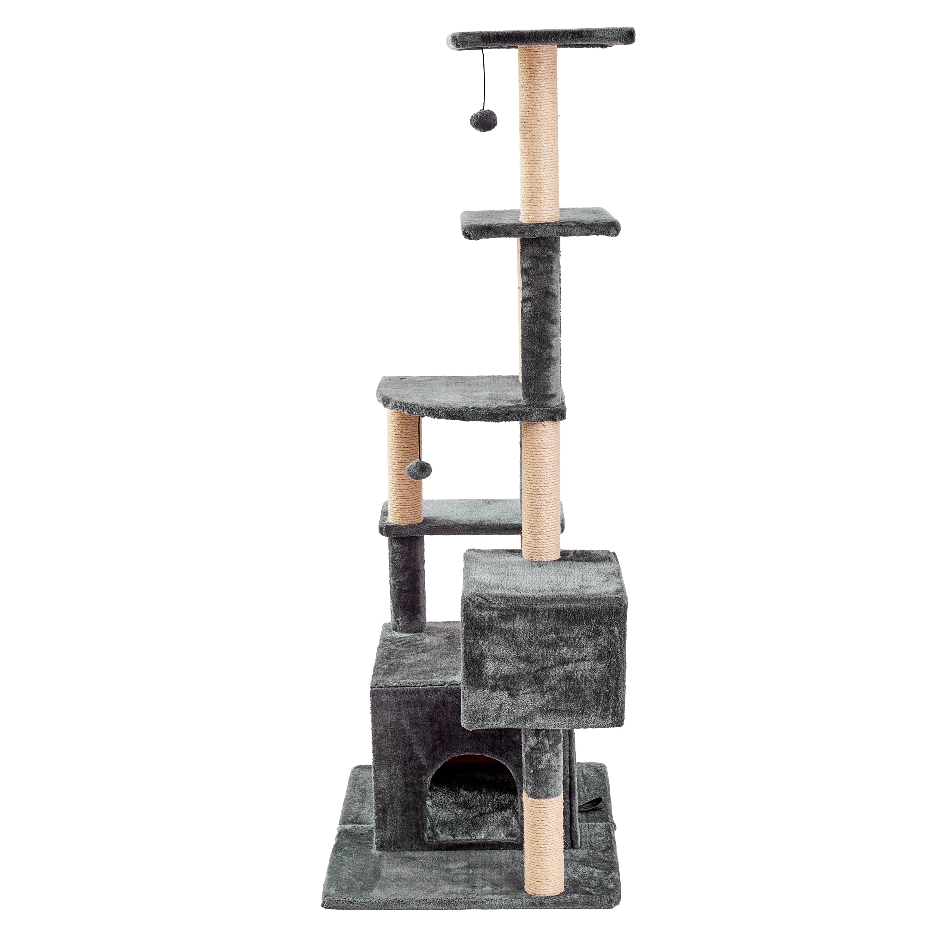 Two by Two Athens - Black Scratching Post Cat Furniture - 66 in. Tall