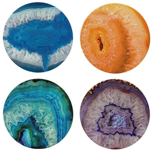 Sous-verres Agates Multicolores Pack de 4