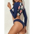 thumbnail image 5 of Tsseiatte Women Long Sleeve Swimsuit Rash Guard Floral Print Swim Shirt Crop Swim Tops with Shorts 2 Piece Bathing Suits, 5 of 6