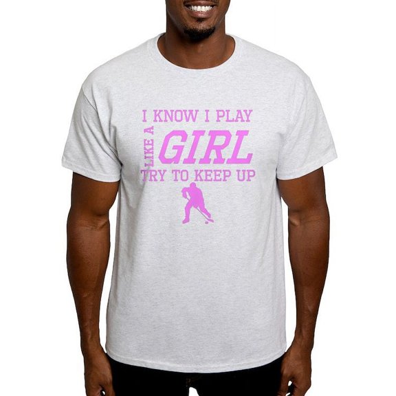CafePress - Hockey Like A Girl T Shirt - Light T-Shirt - CP