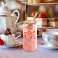 thumbnail image 2 of 1 Set Glass Cup Coffee Cup Drinking Cup Water Cup Clear Drinks Cup with Bamboo Lid and Straw, 2 of 8