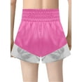 thumbnail image 6 of Hansber Kids Boys Girls Metallic Trim Martial Arts Boxer Training Outfit Boxing Robe And Sides Slit Shorts Set Hot Pink Silver 8, 6 of 6