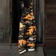 thumbnail image 5 of JULMCOMO Halloween Jumpsuits for Women Cotton Linen Bat Pumpkin Ghost Printed Spaghetti Strap Holiday Jumpsuits Plus Size Loose Cute Print Overalls Ginger 5XL, 5 of 5