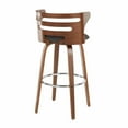 thumbnail image 6 of Cosini Mid-Century Modern Barstool With Swivel In Walnut And Charcoal Fabric - Set Of 2, 6 of 7