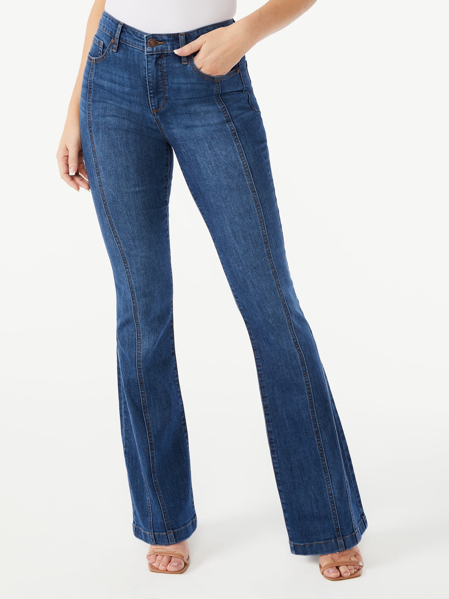 Sofia Jeans Women's Melisa Flare High Rise Seam Detail Jeans - Walmart.com