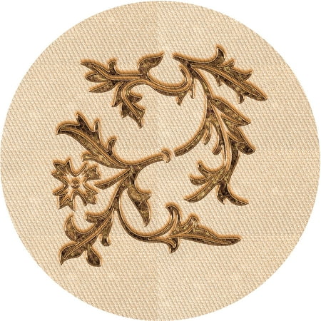 

Ahgly Company Indoor Round Patterned Bronze Brown Area Rugs 6 Round