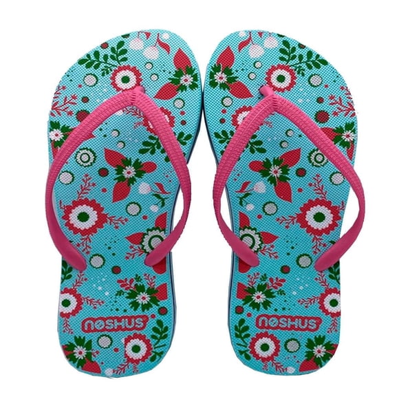 Sandalia Noshus Talla 25 Flores con Hojas Azul