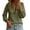 #01 Army Green, variant on Women's Blouson Sleeve V-Neck Blouse, Ruffle Trim Long Top, Solid Casual Shirt for Vacation Work Leisure, Army Green 2XL