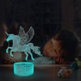 thumbnail image 4 of Regalos de unicornio para niñas, lámpara de noche con ilusión 3D y control remoto, 16 colores que cambian y función de atenuación, regalos creativos para la habitación/decoración del hogar B, 4 of 5