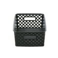 thumbnail image 2 of Mainstays Small Black Decorative Plastic Storage Basket, 10 in x 8 in x 4 in, 2 of 8