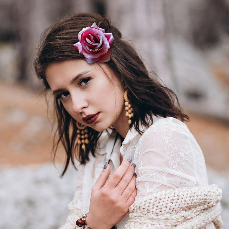 Hot pink best sale flower hair clip