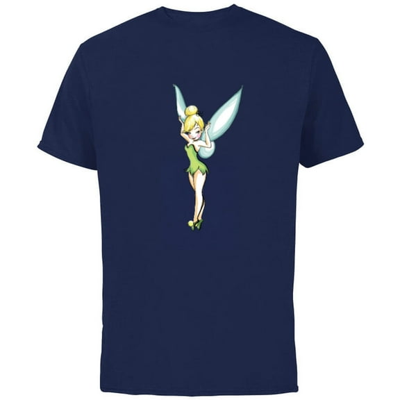 Disney Tinker Bell Pose T-Shirt - Short Sleeve Cotton T-Shirt for Adults - Customized-Navy