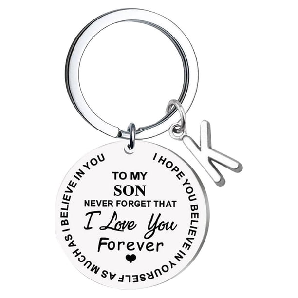 Llaveros para mujer, llavero de billetera, llavero de auto, llavero DIY para mi hijo, llavero de acero inoxidable con apellido de 26 letras, 2,5 cm, decoraciones de moda