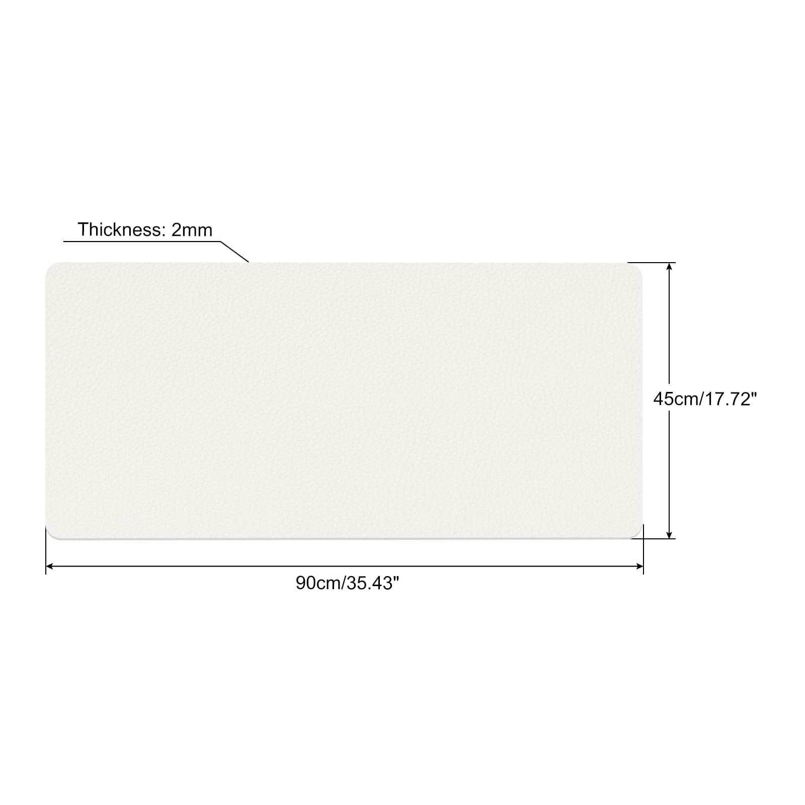 Uxcell 35"x18" Desk Mat Protector, PU Leather Dual Side Waterproof Mouse Pad Writing Mat for Office Home, White