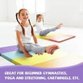 Kangaroo Hoppers 3' x 6' Kids Gymnastics Mat, Rainbow Tumbling Mats with Carrying Handles, 1.5