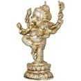 thumbnail image 2 of Exotic India Six Armed Dancing Chandra Ganesha - Brass Statue, 2 of 2