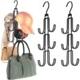 thumbnail image 1 of Ganchos giratorios para bolsos (paquete de 3), color negro, organizador de bolsos, ganchos para armario que ahorran espacio, paquete de 3., 1 of 5