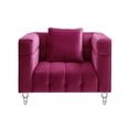 thumbnail image 3 of Inspired Home Bryan Velvet Club Chair, Fuchsia, 3 of 11