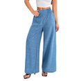 thumbnail image 2 of Endives Linen Pants Women Solid Color Spring Summer Loose High Waist Straight Leg Pant Casual Pants Wide Leg Pants For Women, 2 of 7