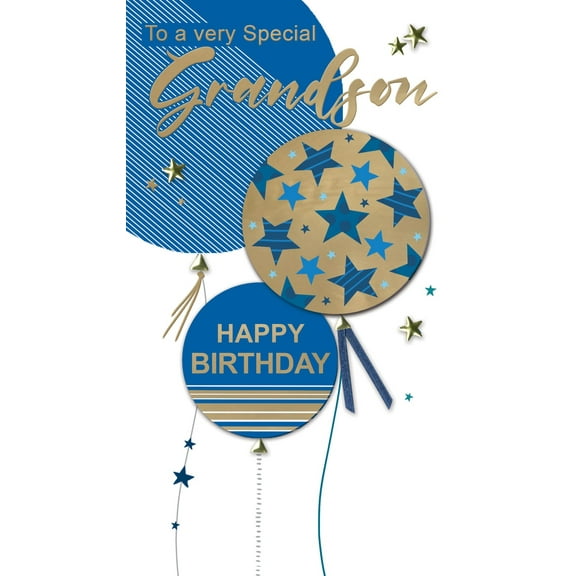 Handmade "Champagne" Greeting Card Grandson Birthday Balloons