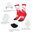 thumbnail image 3 of Zufioo Saying Ho Ho Ho Print Children's Mid-tube Socks, Contrast Color High Elastic Sports Socks - Sweat-absorbent, Warm, Suitable for Children Aged 6-10, 3 of 5
