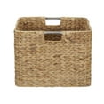 thumbnail image 6 of Household Essentials Square Wicker Basket, Hyacinth Cube with Stainless Steel Handles, Intricate and Durable Weave, Sturdy Metal Frame, Natural, 6 of 7