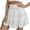White-117, variant on Ladies' Casual Vacation Style Pleated Leaf Skirt Solid Color Elastic Waist Slip Skirt Shorts,Pleated Design, Leaf Pattern, Elastic Waist, Comfortable, Casual Skirt Shorts for Vacation Easy to Wear
