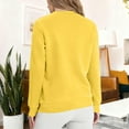 thumbnail image 6 of Women's Sherpa Lined Sweatshirts Warm Winter Fleece Crewneck Pullover Thermal Casual Soft Long Sleeve Thick Tops Yellow S, 6 of 8