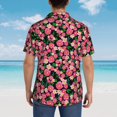 thumbnail image 4 of Honeii Trendy Floral Print Men’s Hawaiian Shirt,Classic Button-Down Short Sleeve Shirt, for Beach, Vacation, and Outdoor Activities,Small, 4 of 7
