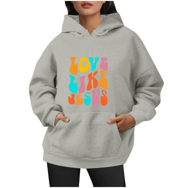 WILLBEST Sudadera Larga para Mujer Moda Femenina para Otoño E Invierno, Estilo Casual, Tallas Grandes, con Estampado de Letras y Cordón Ajustable XX-Grande