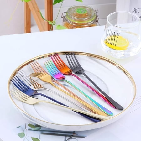 Stainless Steel Dinner Forks, Set of 9
