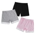 thumbnail image 4 of YONGHS Kids Girls 3 Pack Bike Shorts Solid Color Dance Gym Yoga Sports Bike Shorts Pink&Gray&Black 7-8, 4 of 4