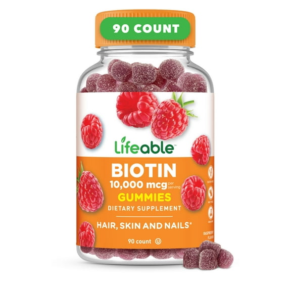 Lifeable Biotin Gummies - 10,000 mcg - 90 Gummies