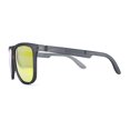 thumbnail image 3 of Polarized Hipster Flat Top Horn Rim Light Weight Slick Sunglasses Slate Orange Mirror, 3 of 4